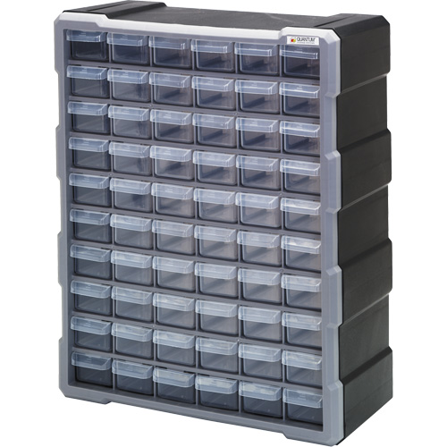 Drawer Cabinet, Plastic, 60 Drawers, 15" x 6-1/4" x 18-3/4", Black Chandler Sales
