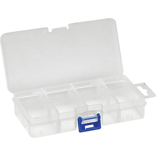 Plastic Compartment Box, 2.75" W x 5.5" D x 1.25" H, 8 Compartments Chandler Sales
