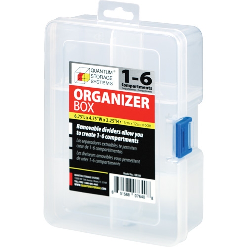 Boîte &agrave; compartiments en plastique, 4,75" la x 6,75" p x 2,25" h, 6 compartiments Chandler Sales