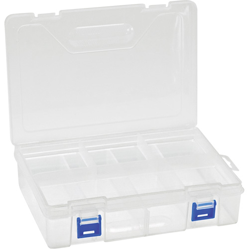 Plastic Compartment Box, 6.25" W x 9.25" D x 2.2" H, 8 Compartments Chandler Sales