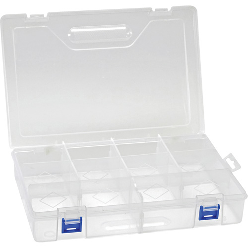 Plastic Compartment Box, 7.75" W x 11.75" D x 2.2" H, 10 Compartments Chandler Sales