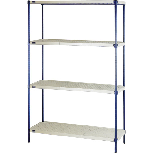 &eacute;tag&egrave;re en fils m&eacute;talliques avec tablettes en plastique, Cadre en fils m&eacute;talliques avec tablettes en plastique, Sans boulons, Capacit&eacute; 600 lb, 48" la x 72" h x 18" p Chandler Sales