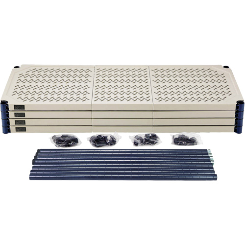 &eacute;tag&egrave;re en fils m&eacute;talliques avec tablettes en plastique, Cadre en fils m&eacute;talliques avec tablettes en plastique, Sans boulons, Capacit&eacute; 600 lb, 48" la x 72" h x 18" p Chandler Sales
