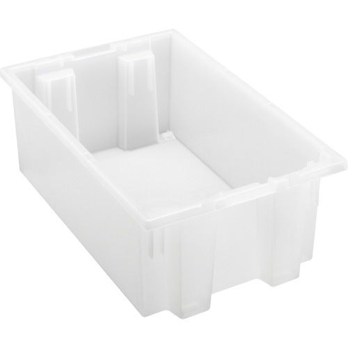 Heavy-Duty Stack & Nest Tote, 6" x 11" x 18", Clear Chandler Sales