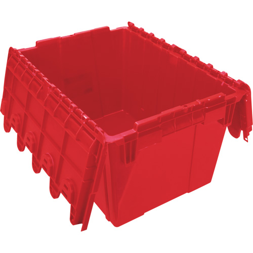 Flip Top Plastic Distribution Container, 21.65" x 15.5" x 12.5", Red Chandler Sales