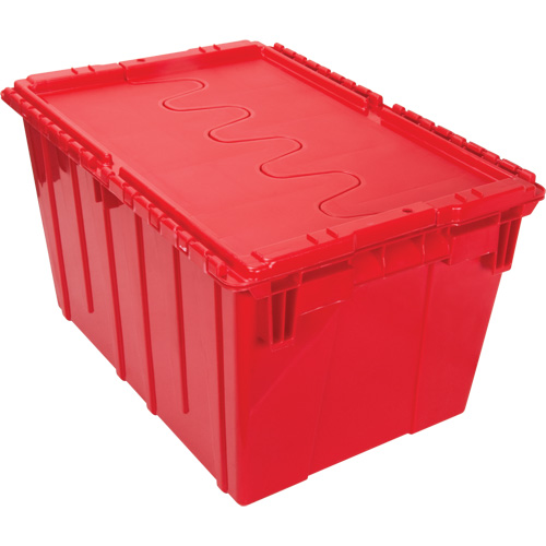 Flip Top Plastic Distribution Container, 21.65" x 15.5" x 12.5", Red Chandler Sales
