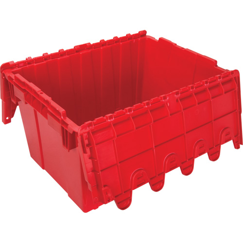 Flip Top Plastic Distribution Container, 21.65" x 15.5" x 12.5", Red Chandler Sales