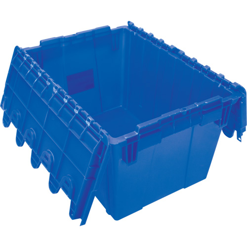 Flip Top Plastic Distribution Container, 21.65" x 15.5" x 12.5", Blue Chandler Sales