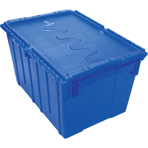 Flip Top Plastic Distribution Container, 21.65" x 15.5" x 12.5", Blue Chandler Sales
