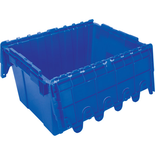 Flip Top Plastic Distribution Container, 21.65" x 15.5" x 12.5", Blue Chandler Sales
