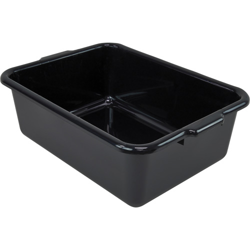 All-Purpose Flat-Bottom Storage Tub, 7" H x 15" D x 21" L, Plastic, Black Chandler Sales