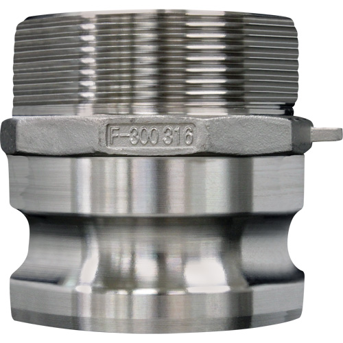 Accouplement &agrave; came et rainure, Acier inoxydable, Type F, 4", NPT m&acirc;le, 100 psi Chandler Sales