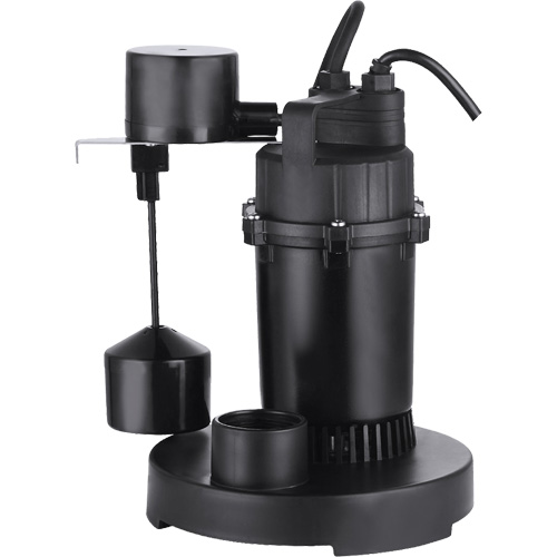 Thermoplastic Submersible Sump Pump, 2560 GPH, 115 V, 4.6 A, 1/3 HP Chandler Sales