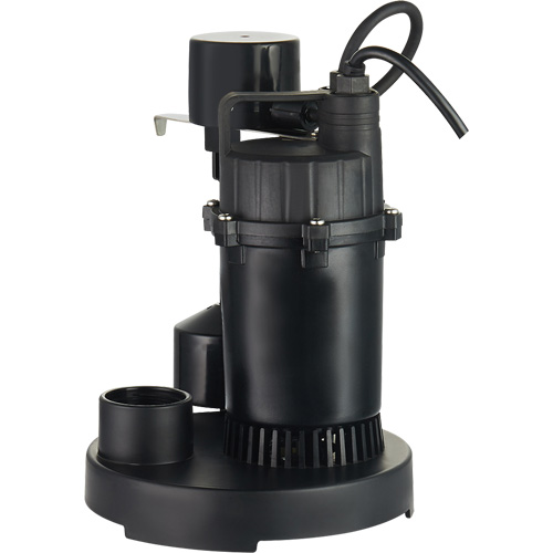 Thermoplastic Submersible Sump Pump, 2560 GPH, 115 V, 4.6 A, 1/3 HP Chandler Sales
