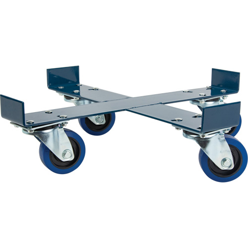 Chariot pour baril, Acier, Capacit&eacute;e 1400 lb, Diam&egrave;tre 24", Roue en &eacute;lastique bleu Chandler Sales