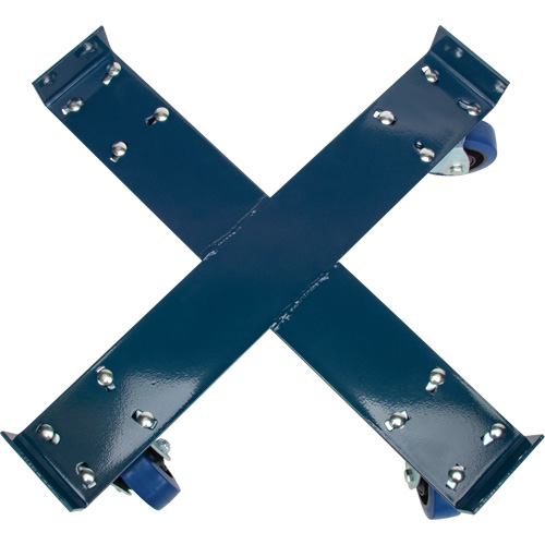 Chariot pour baril, Acier, Capacit&eacute;e 1400 lb, Diam&egrave;tre 24", Roue en &eacute;lastique bleu Chandler Sales