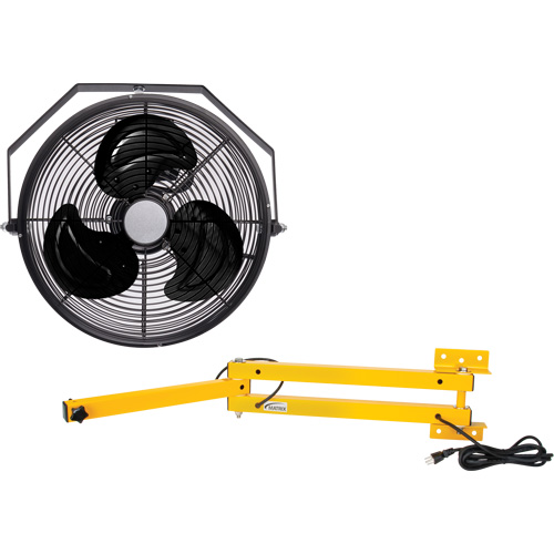 Trousse de ventilateur pour poste de travail industriel avec bras double verrouillable, Industriel, 3 vitesses, Diam&egrave;tre de 12" Chandler Sales