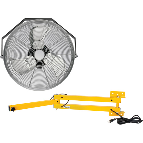 Industrial Workstation Fan Kit with Double Locking Arm, Industrial, 3 Speed, 18" Diameter Chandler Sales