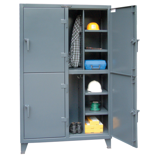 Heavy-Duty Locker, Steel, 8 Shelves, 72" H x 50" W x 24" D, Grey Chandler Sales