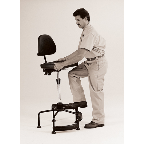Si&egrave;ges industriels, Stationnaire, Ajustable, 38" - 45", Polyur&eacute;thane Si&egrave;ge, Noir Chandler Sales