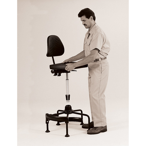 Si&egrave;ges industriels, Stationnaire, Ajustable, 38" - 45", Polyur&eacute;thane Si&egrave;ge, Noir Chandler Sales