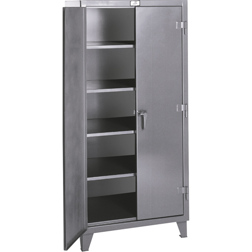 Rough & Tough Storage Cabinets, Steel, 4 Shelves, 72" H x 72" W x 24" D, Grey Chandler Sales