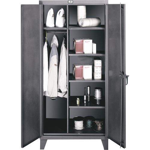 Armoires de rangement/penderies, Acier, 36" la x 24" p x 72" h, Gris Chandler Sales