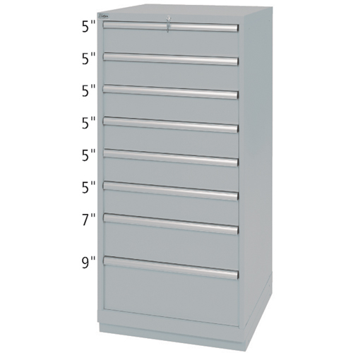 Armoires de rangement avec tiroirs, 8 tiroirs, 28-1/4" la x 28-1/2" p x 59-1/2" h, Gris Chandler Sales