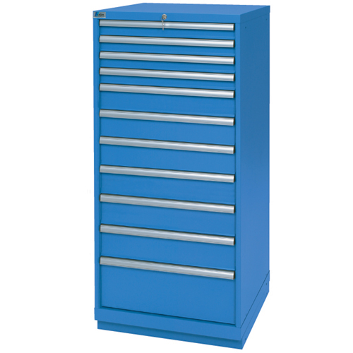 Armoires de rangement avec tiroirs, 11 tiroirs, 28-1/4" la x 28-1/2" p x 59-1/2" h, Bleu brillant Chandler Sales
