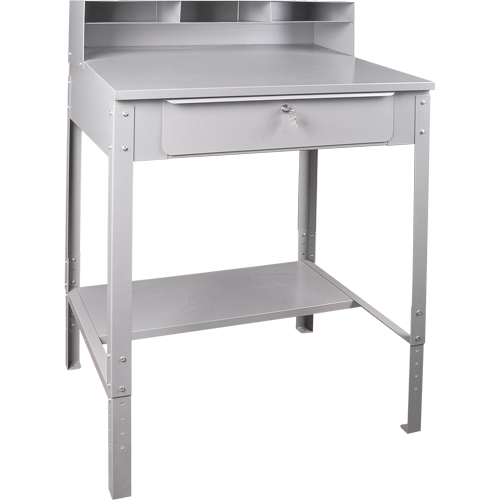 Open Floor Style Shop Desk, 34-1/2" W x 30" D x 53" H, Grey Chandler Sales