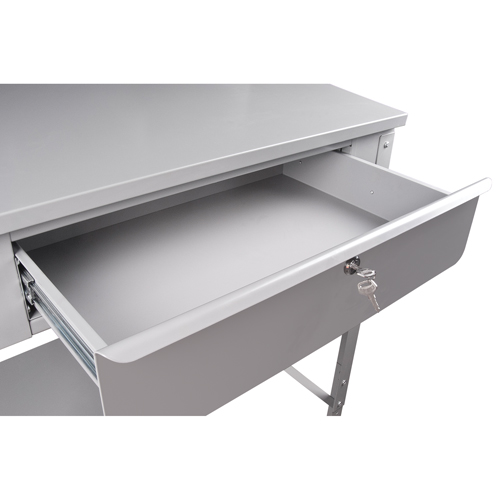 Open Floor Style Shop Desk, 34-1/2" W x 30" D x 53" H, Grey Chandler Sales