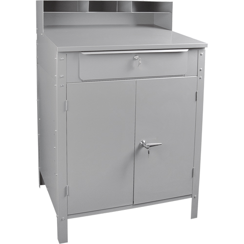 Pupitre d'atelier de style armoire, 34-1/2" la x 30" p x 53" h, Gris Chandler Sales