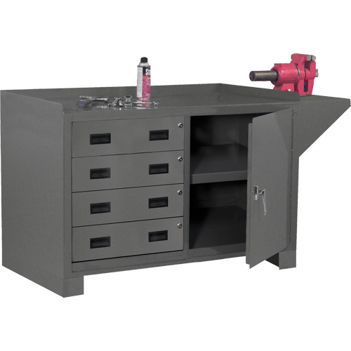 Stationary Workstation, Steel Surface, 60-1/8" W x 24-1/4" D x 36-1/4" H Chandler Sales