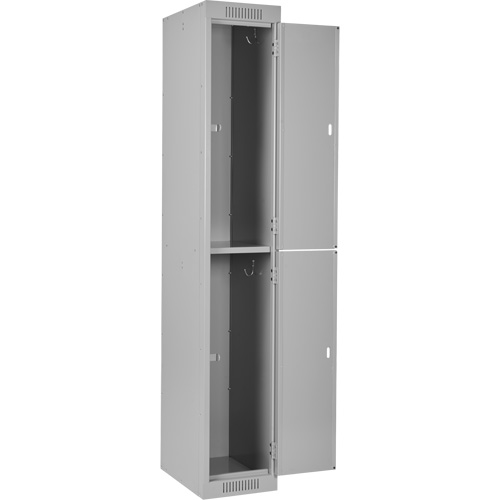 Clean Line Lockers, 2 -tier, Bank of 4, 48" x 18" x 72", Steel, Grey, Rivet (Assembled) Chandler Sales