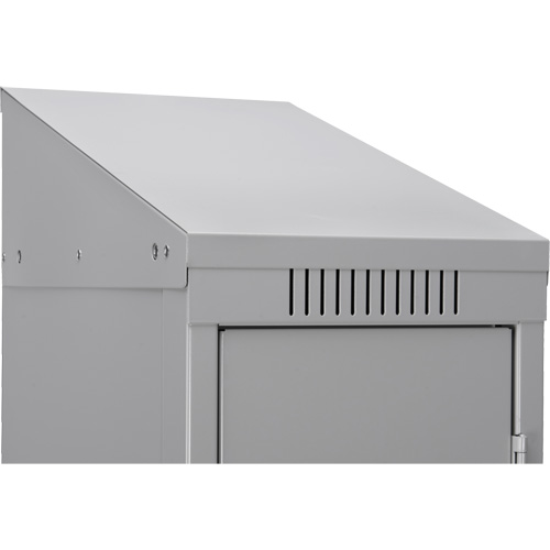 Clean Line Lockerette, 6 -tier, Bank of 4, 48" x 18" x 78", Steel, Beige, Rivet (Assembled) Chandler Sales