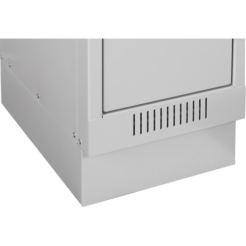 Clean Line Lockerette, 6 -tier, Bank of 4, 48" x 18" x 82", Steel, Charcoal, Rivet (Assembled) Chandler Sales