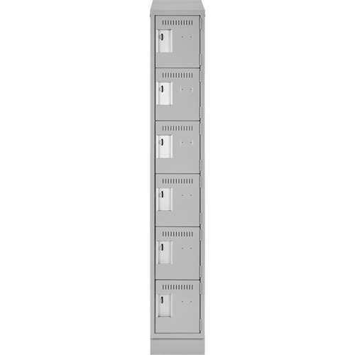 Petits casiers Clean Line, 6 niveaux, 12" x 18" x 82", Acier, Gris, Rivet (assembl&eacute;) Chandler Sales