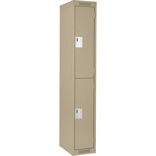 Casiers Clean Line, 2 niveaux, 12" x 18" x 72", Acier, Beige, Rivet (assembl&eacute;) Chandler Sales