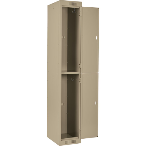 Clean Line Lockers, 2 -tier, Bank of 4, 48" x 18" x 72", Steel, Beige, Rivet (Assembled) Chandler Sales