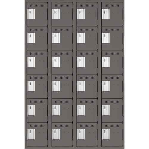 Petits casiers Clean Line, 6 niveaux, Bloc de 4, 48" x 18" x 72", Acier, Charbon, Rivet (assembl&eacute;) Chandler Sales