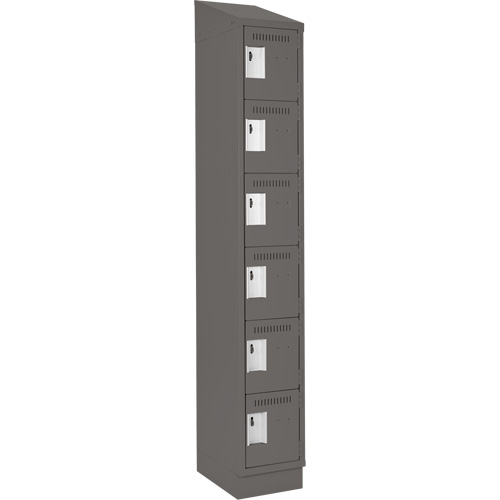 Petits casiers Clean Line, 6 niveaux, 12" x 18" x 82", Acier, Charbon, Rivet (assembl&eacute;) Chandler Sales