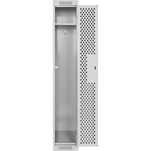 Clean Line Lockers, 12" x 15" x 72", Steel, Grey, Rivet (Assembled), Perforated Chandler Sales