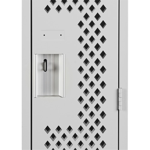 Clean Line Lockers, Bank of 3, 36" x 15" x 72", Steel, Grey, Rivet (Assembled), Perforated Chandler Sales