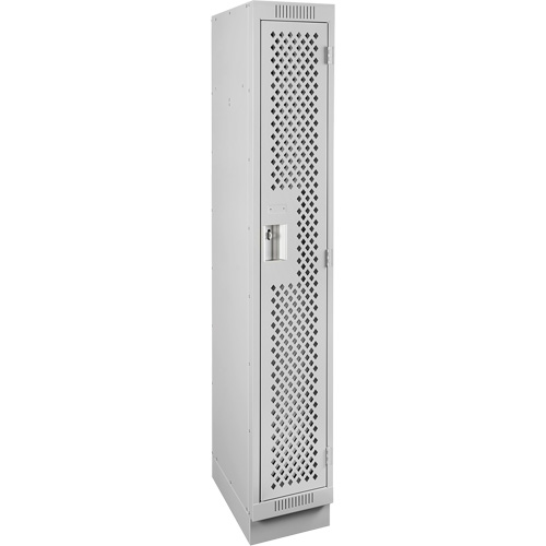 Clean Line Lockers, 12" x 18" x 76", Steel, Grey, Rivet (Assembled), Perforated Chandler Sales