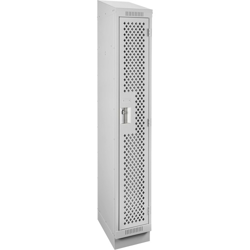 Clean Line Lockers, 12" x 15" x 82", Steel, Grey, Rivet (Assembled), Perforated Chandler Sales