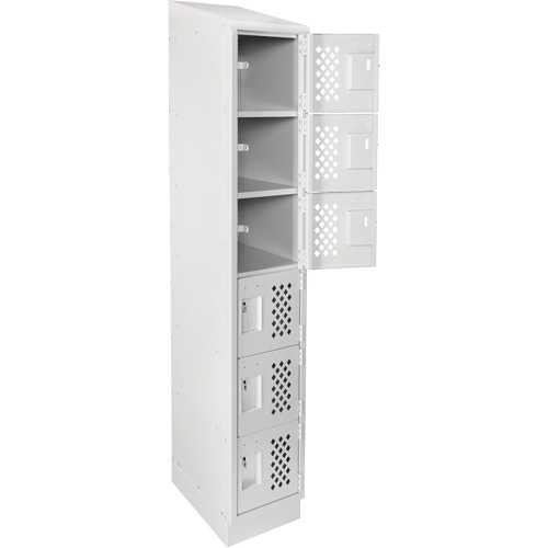 Assembled Lockerettes Clean Line Perforated Economy Lockers, 6 -tier, 18" x 72" x 12", Steel Chandler Sales