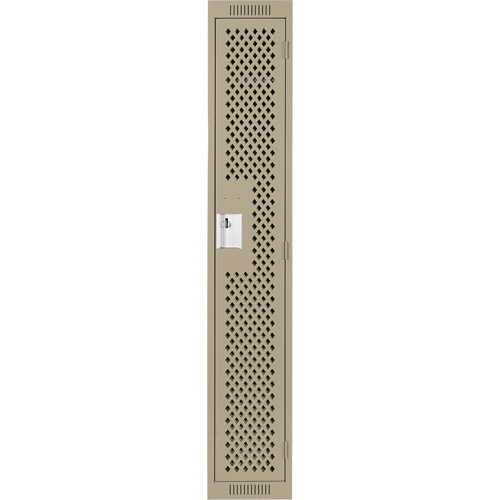 Clean Line Lockers, 12" x 12" x 72", Steel, Beige, Rivet (Assembled), Perforated Chandler Sales