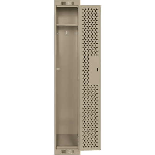 Clean Line Lockers, 12" x 12" x 72", Steel, Beige, Rivet (Assembled), Perforated Chandler Sales
