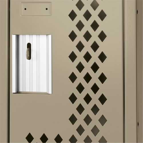 Clean Line Lockers, Bank of 2, 24" x 15" x 72", Steel, Beige, Rivet (Assembled), Perforated Chandler Sales