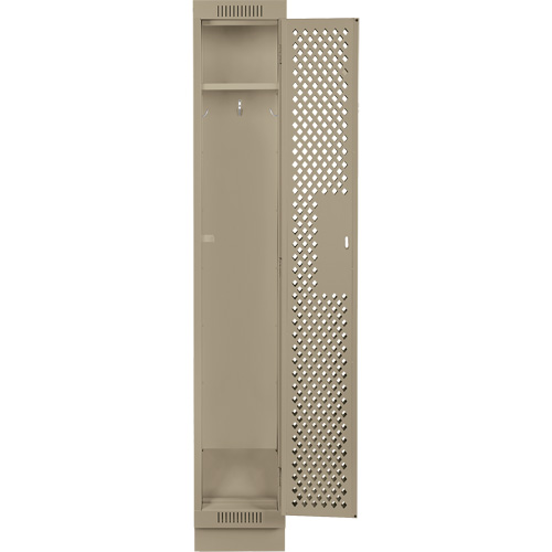 Clean Line Lockers, 12" x 15" x 76", Steel, Beige, Rivet (Assembled), Perforated Chandler Sales